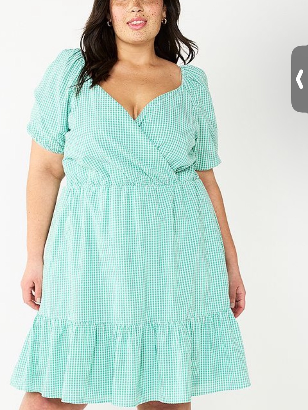 Draper James Mint Gingham Wrap Midi Dress